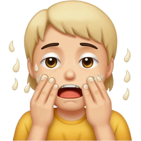 cry face with vomit emoji