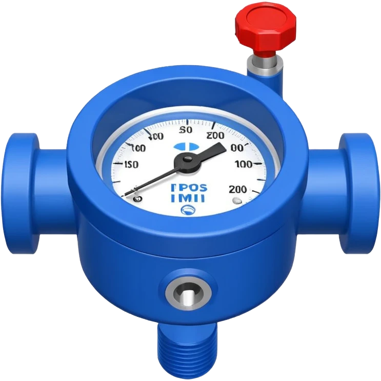 Mini caudalímetro color azul con brida emoji