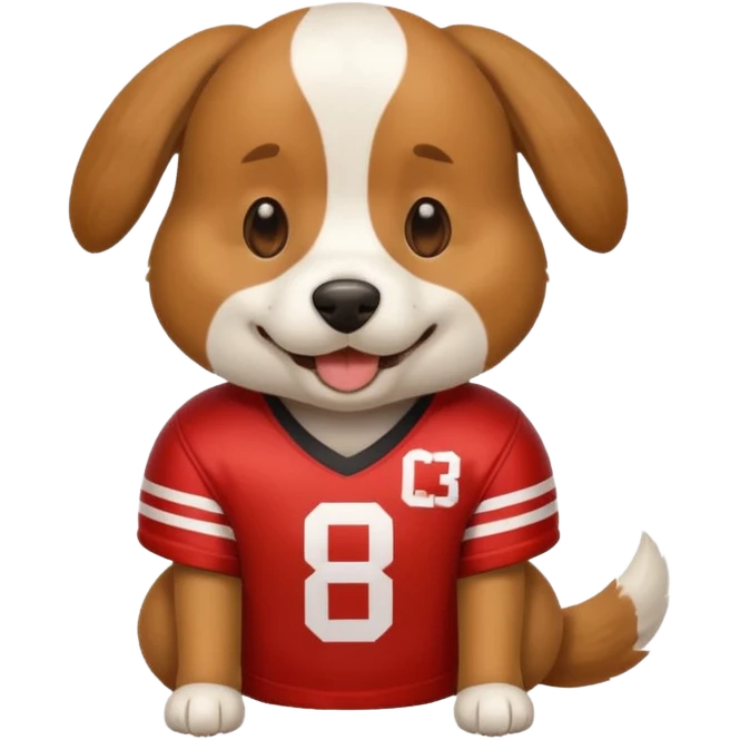Dog wearing a football jersey  emoji