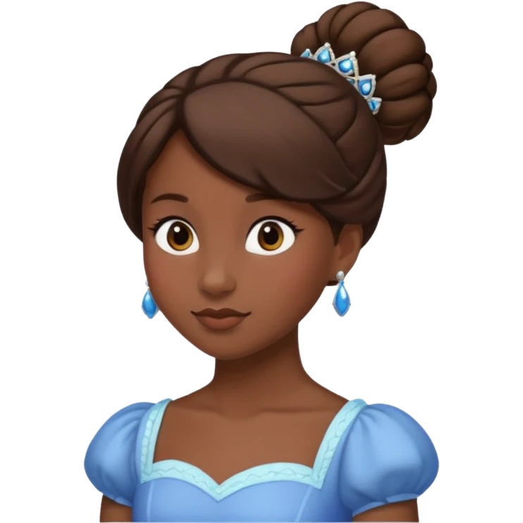 tạo cho tôi emoji tạo hình của công chúa da đen tóc nâu búi tóc 1 bên emoji