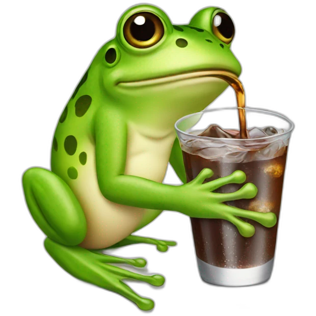 Frog drink a cola emoji