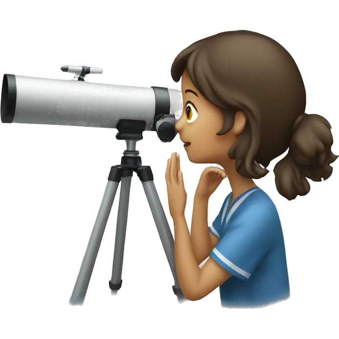 girl watching telescope emoji