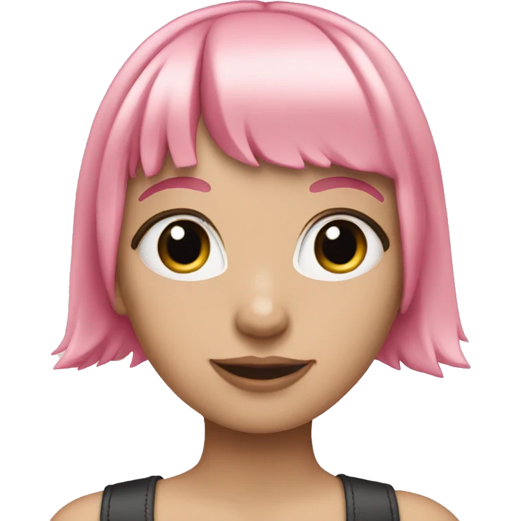 white girl with pink bangs emoji