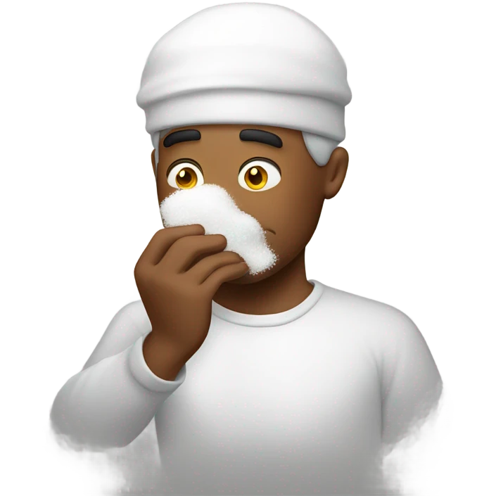 Man smelling sugar emoji