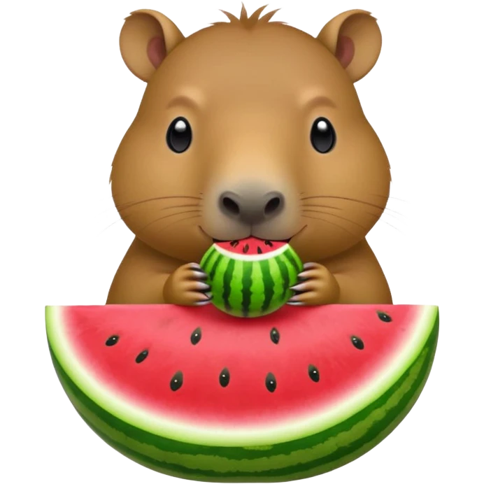 Capybara eating watermelon emoji