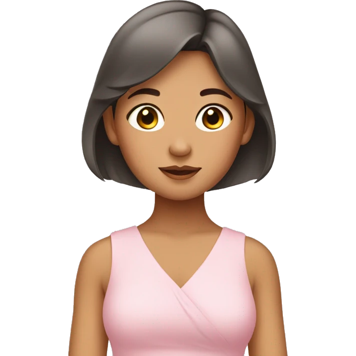 Asian girl with tan skin wearing a baby pink dress emoji