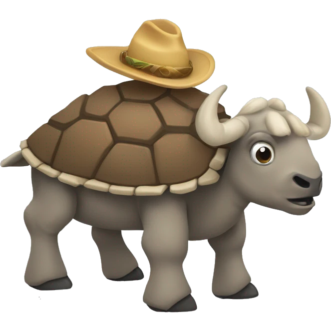 Una cabra arriba de la roca tortuga emoji