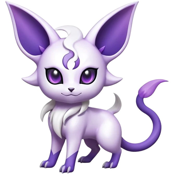 Shiny Exotic Espeon-Absol-Pokémon-Fakémon-hybrid-creature (full body) emoji