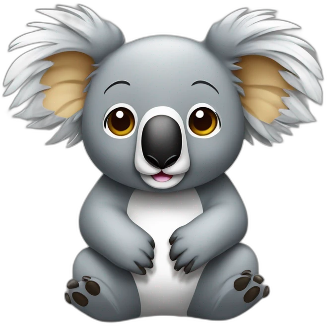 Koala entier sur un icône abonne toi emoji