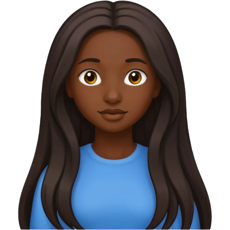 dark skin long hair girl emoji