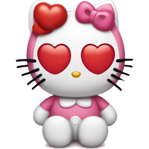 hello kitty with heart emoji