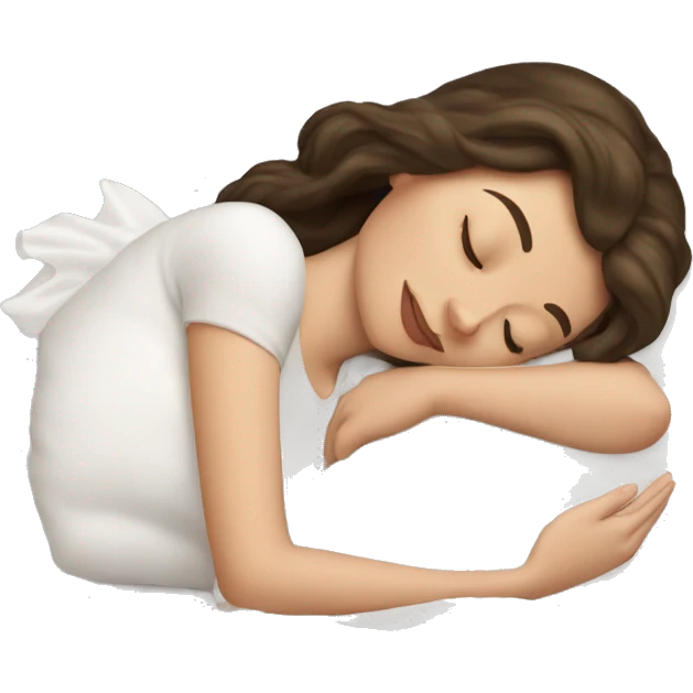 sleeping beauty brunette white girl with a silk pillow emoji