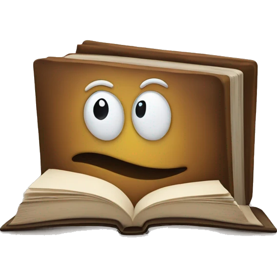 Book with face emoji