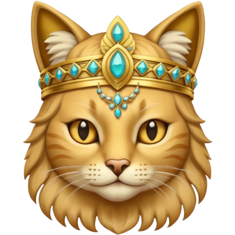 ancient cat with gold on head emoji