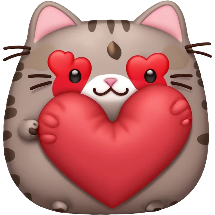 pusheen heart red emoji