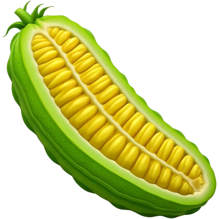 A long strip of bitter melon, no internal structure emoji