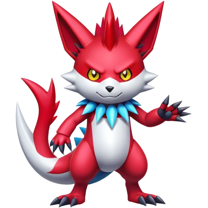 Cool Edgy Shiny Digimon-Weavile-Zangoose-hybrid full body emoji