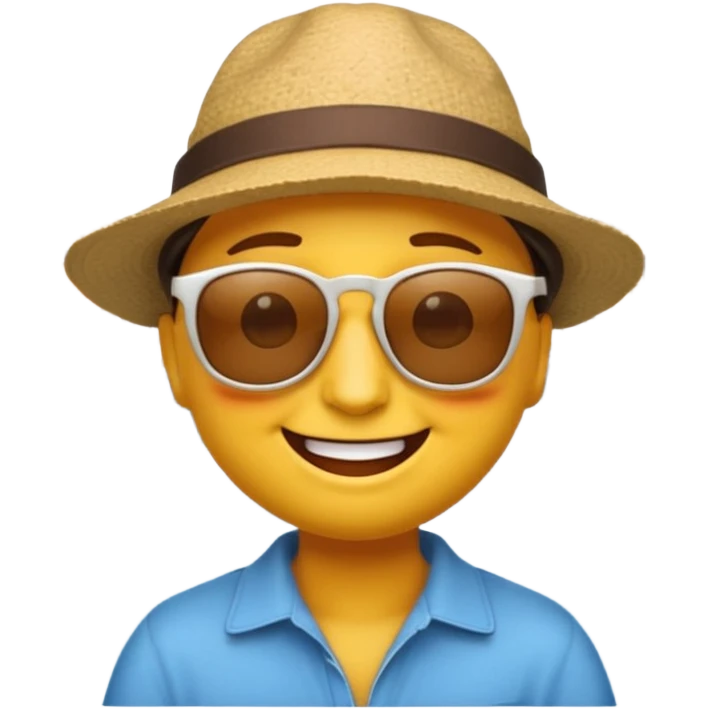 cheerful face emoji by a canal in an urban setting emoji