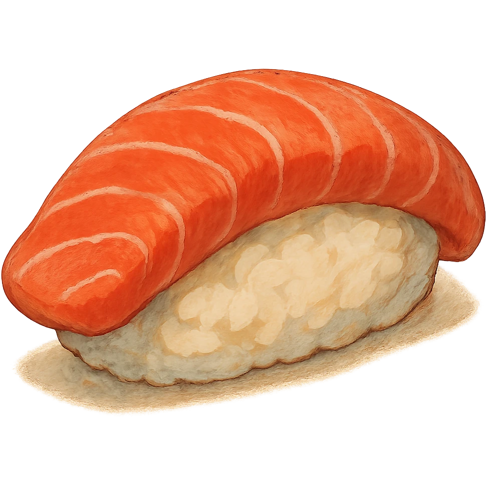 nigiri sushi, ghibli style emoji