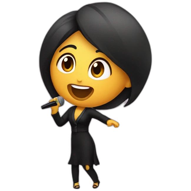 The singer Lulu singing shout emoji