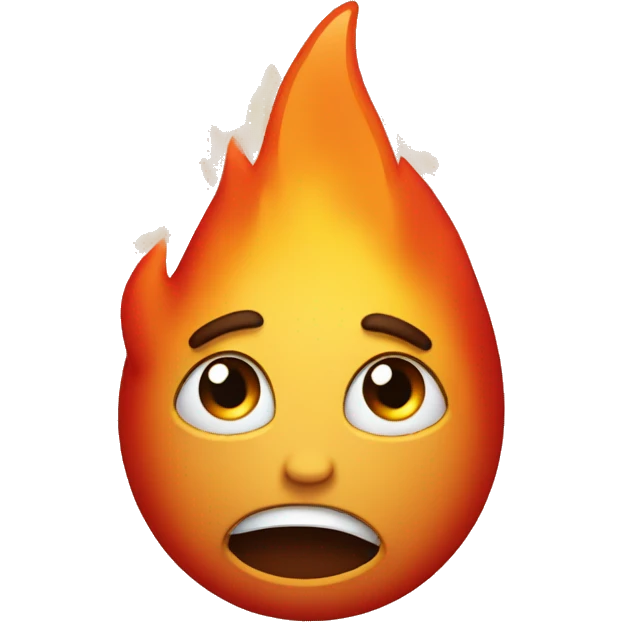 cute confused fire as an emoji emoji