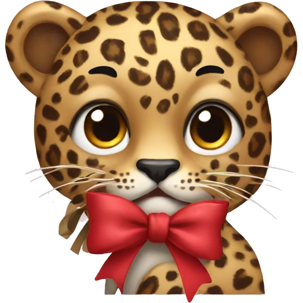 Leopard with a bow emoji
