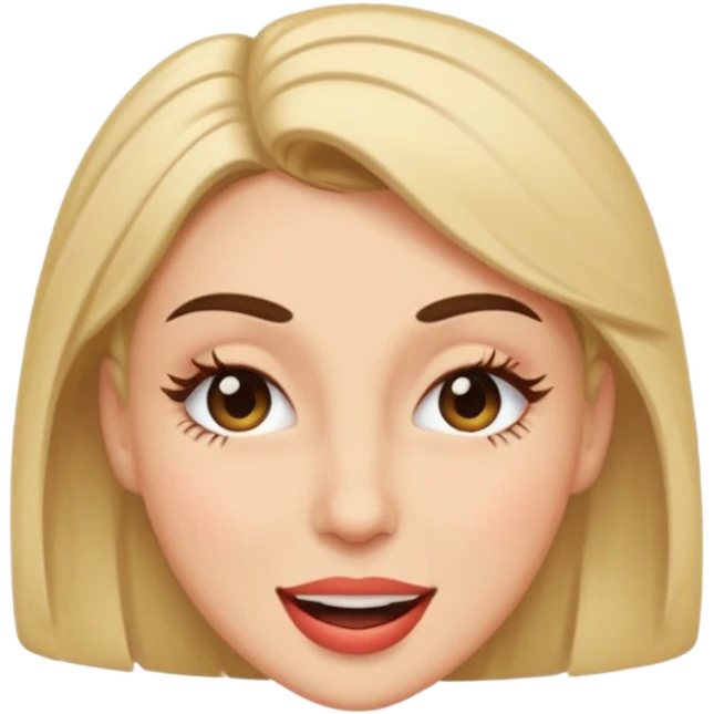woman with short eyelashes, winking emoji