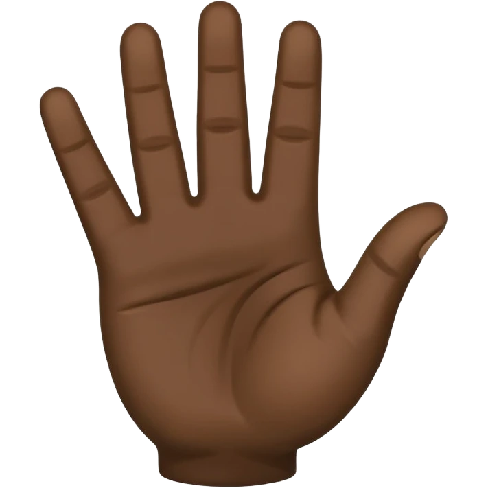 hand emoji ✋🏽 with thumb down flat on the palm of the hand to hold 4 fingers up emoji