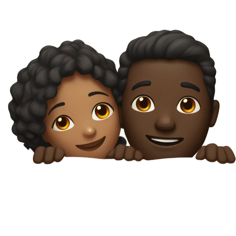 Laying next to girlfriend intimately dark skin couple realistic emoji