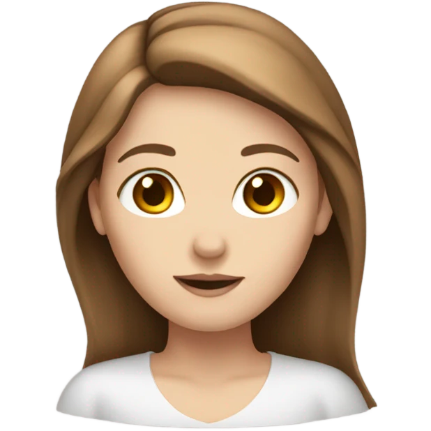 White girl with brown hair emoji