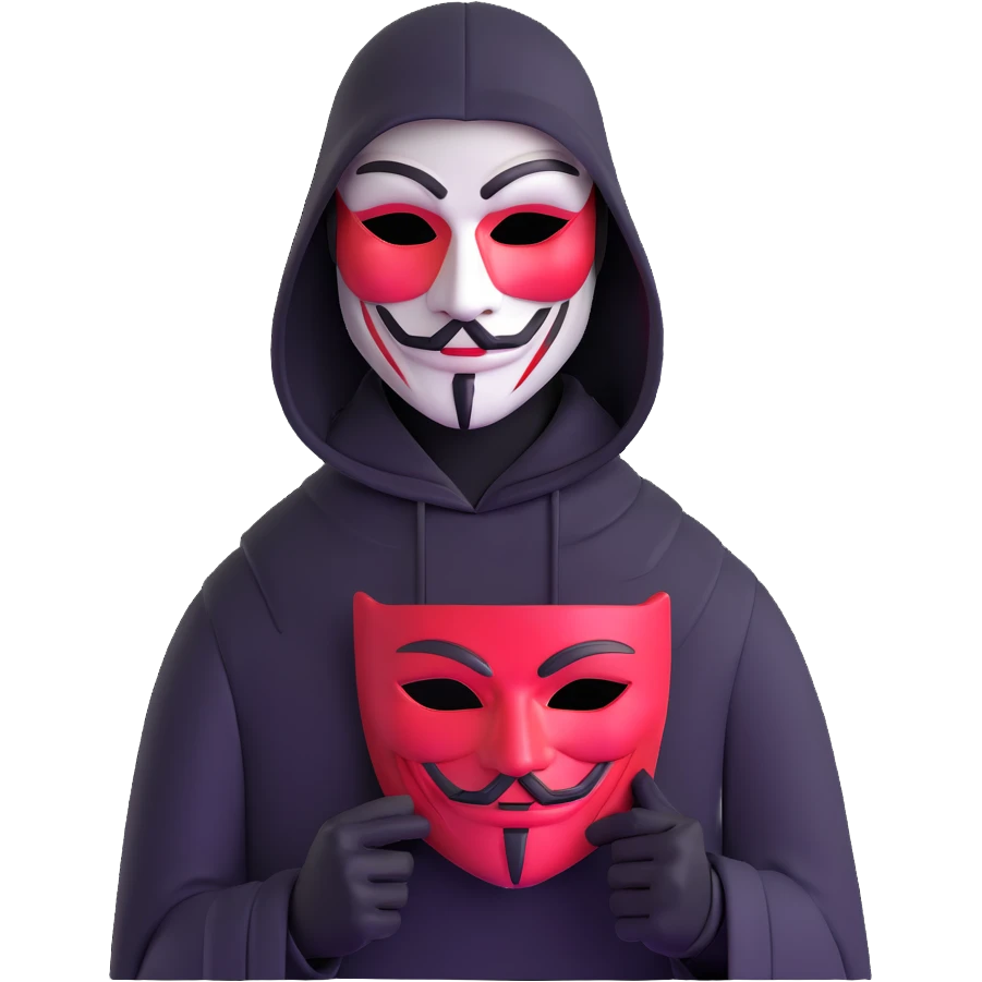 anonymous hacker with mask emoji