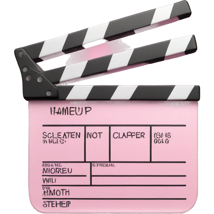 Light pink movie clapper board emoji