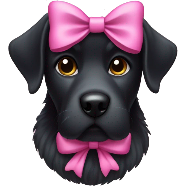 black dog with a pink bow emoji