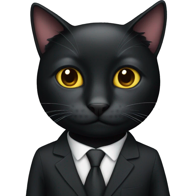 black cat in a suit emoji