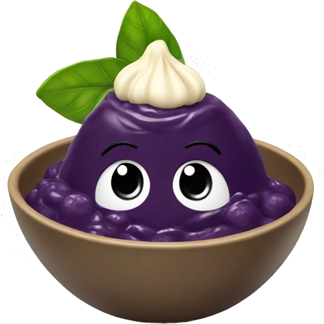 Açaí in a bowl with condensed milk and ninho on top of it emoji