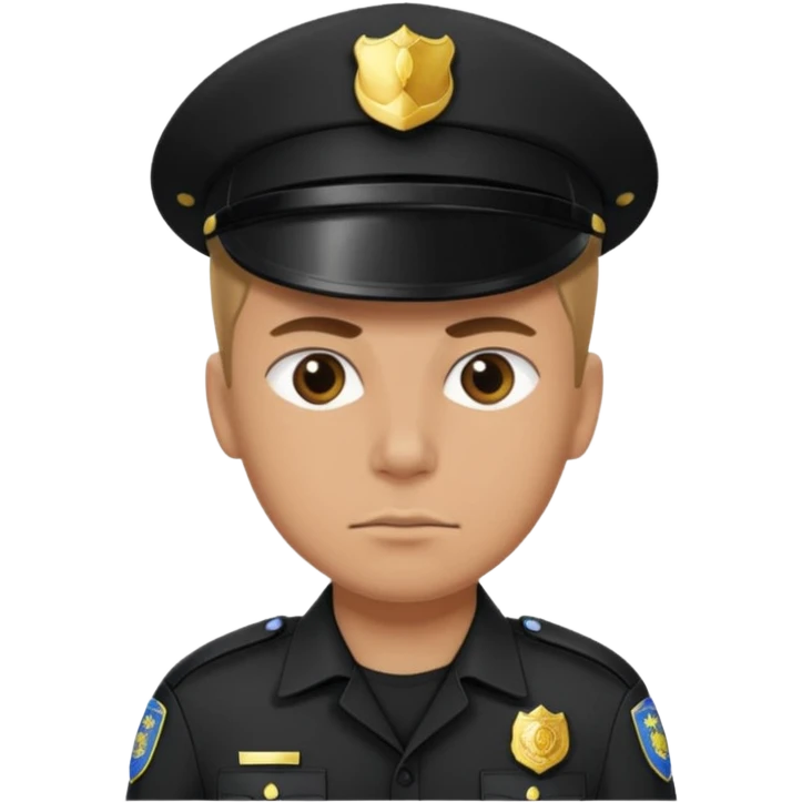police with black unfiorm emoji