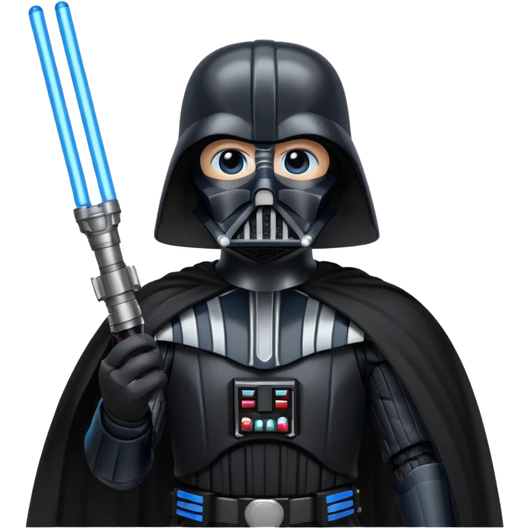 darth vader with a blue lightsaber  emoji