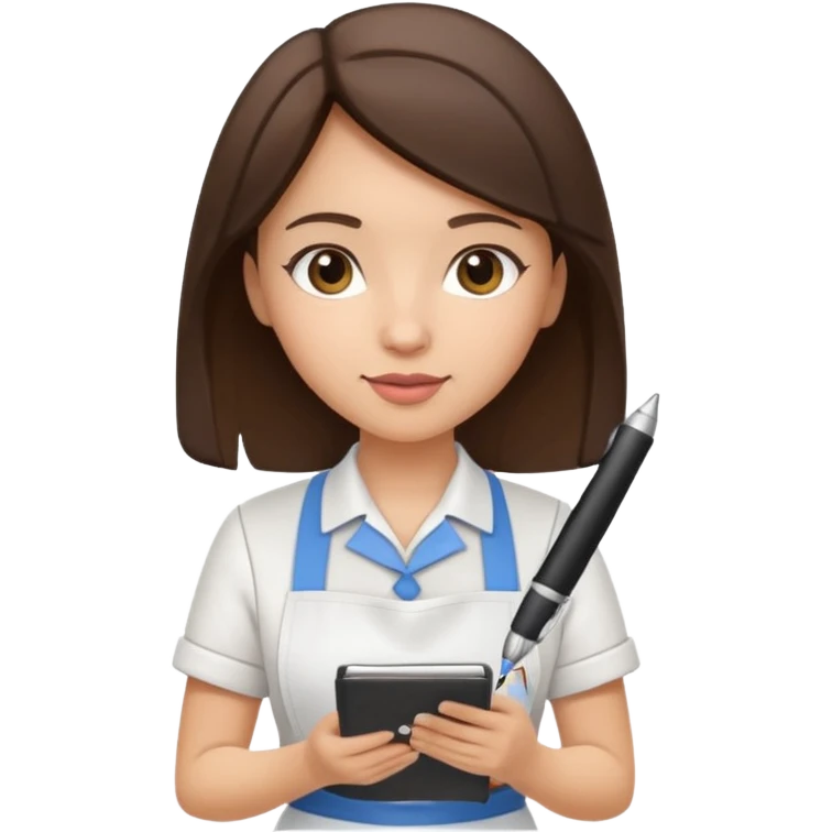 Брюнетка официантка emoji