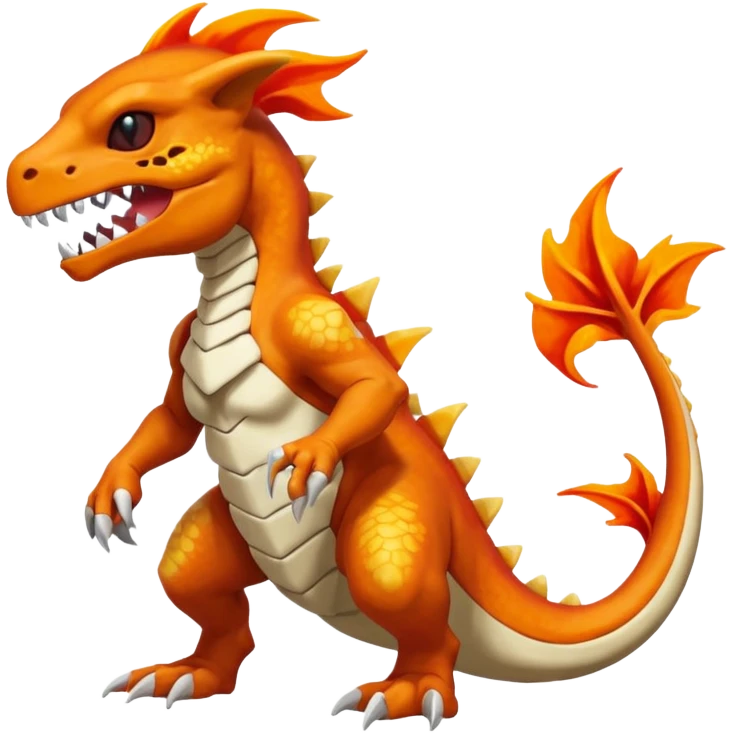 Shiny Cubone-Salandit-Charmeleon-Fakémon-hybrid-creature (full body)  emoji