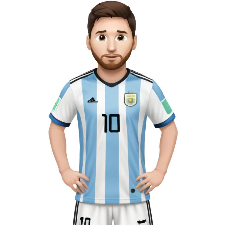 Lionel Messi soccer player with Argentine jersey emoji