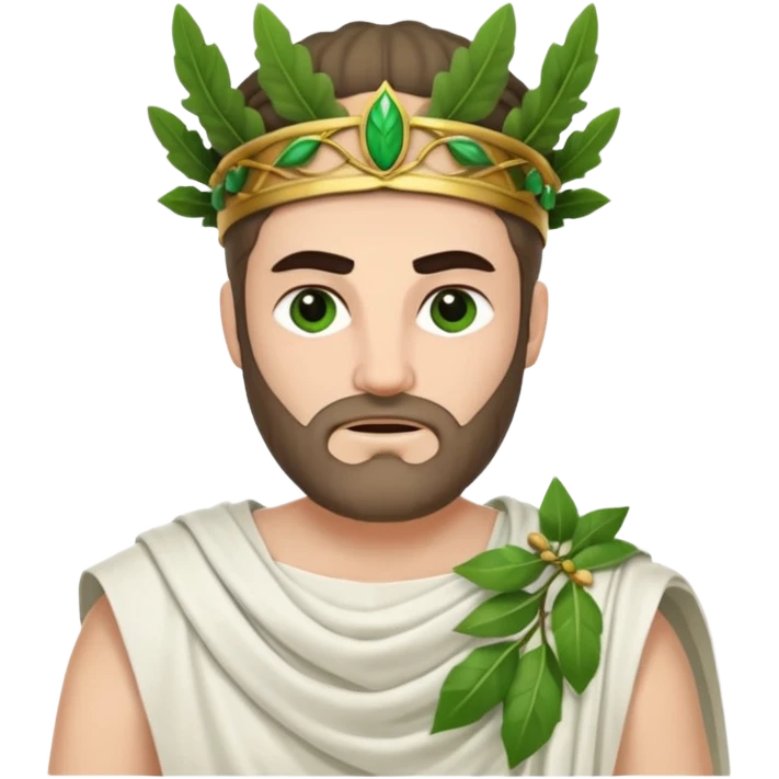 evil ancient greek king with toga wreath of leaves on head emoji