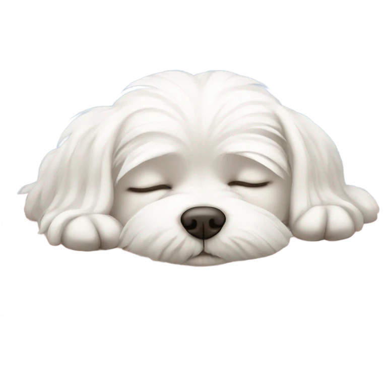 Sleeping Maltese girl dog emoji