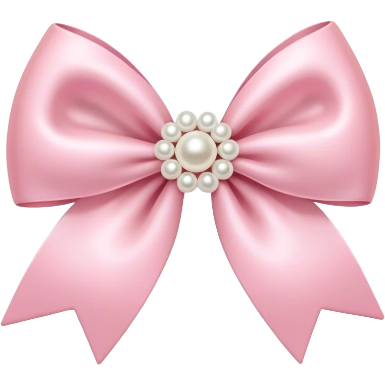 Pastel pink bow with pearls emoji