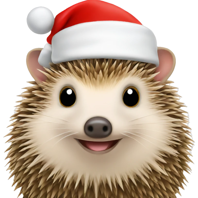 Hedgehog with Santa hat emoji