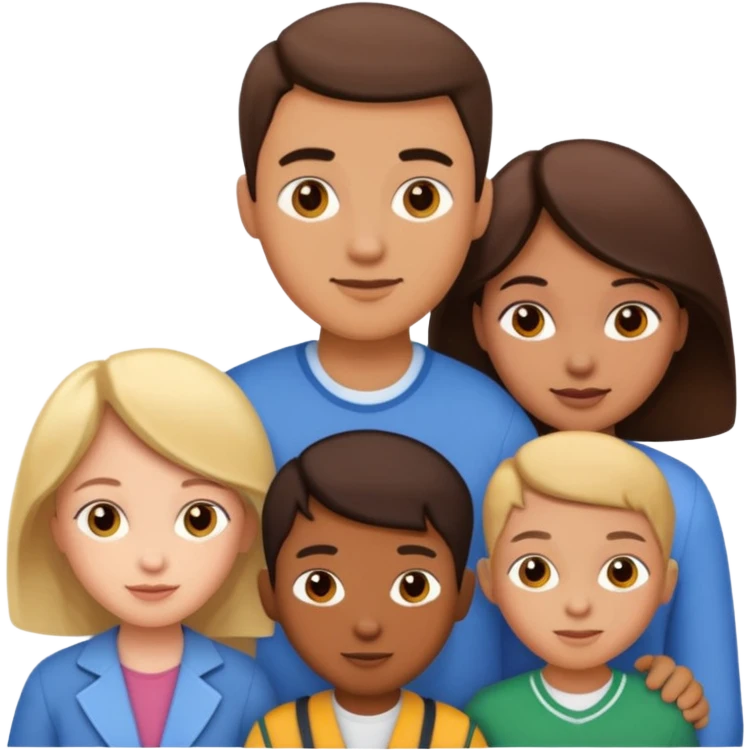 an american couples with 3 children in the age of school emoji