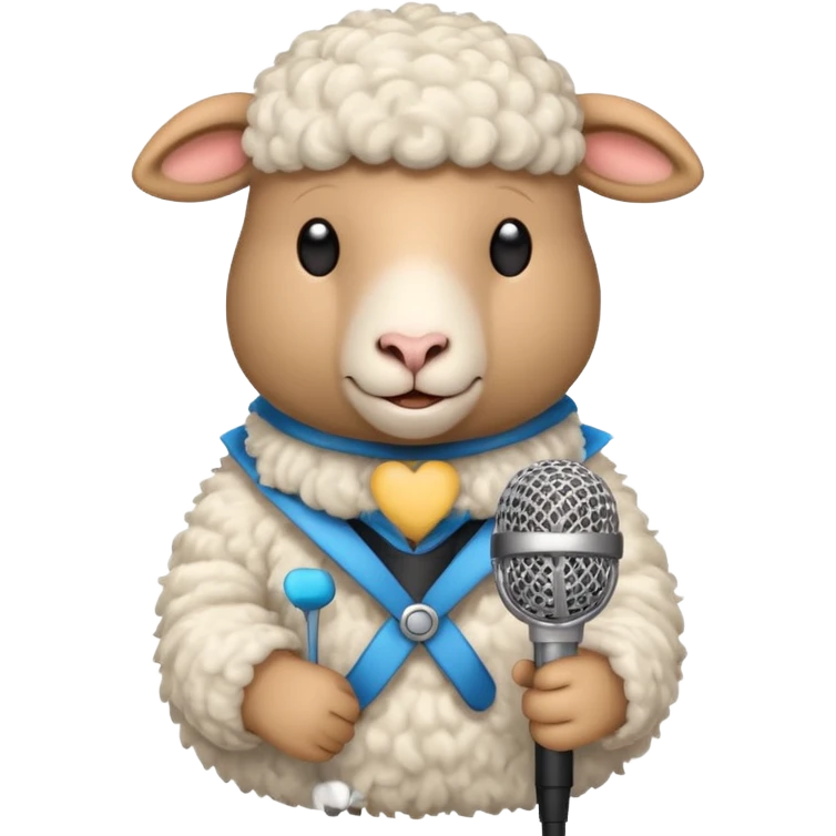 sheep with microphone emoji