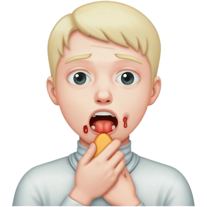 A person chocking them selfs emoji