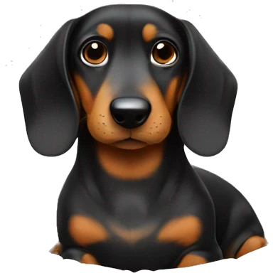 Sausage dog sat in dog bed emoji