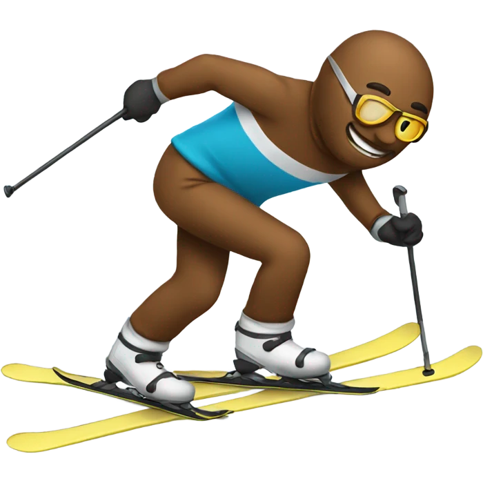 Poop emoji skiing emoji