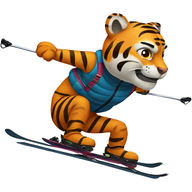 Tiger skiing emoji